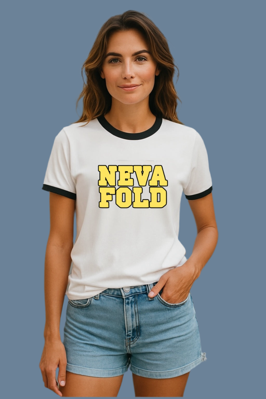 NEVAFOLD Black Trim Girlfriend White T-Shirt